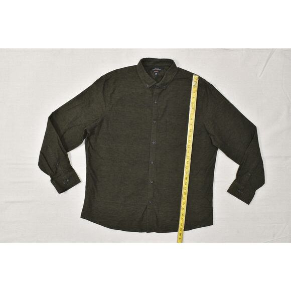 Marc Anthony Men's Button Down Shirt Brown Green Size 2XL Slim Fit Cotton - Picture 3 of 8
